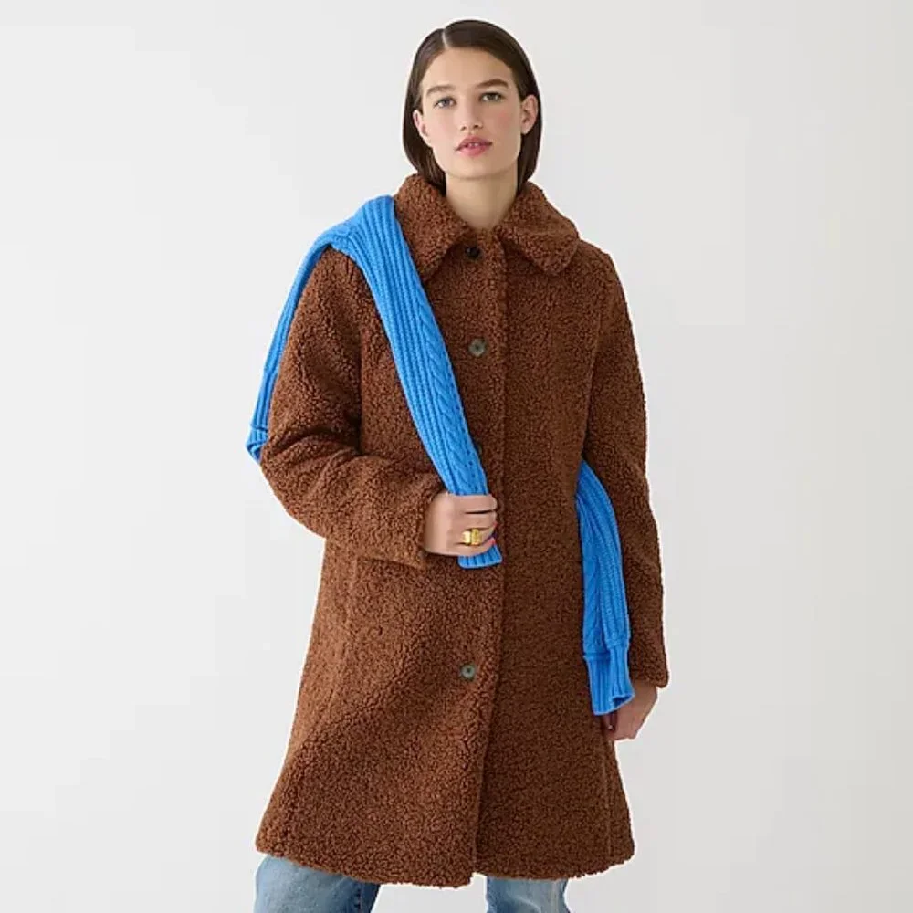J. Crew Teddy Sherpa Lady Topcoat NWT Size M